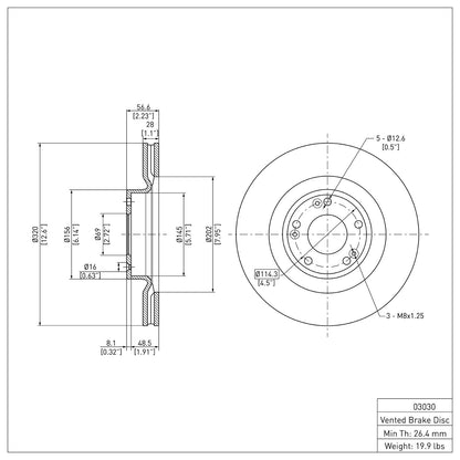 Dynamic Friction Company Disc Brake Rotor 604-03030