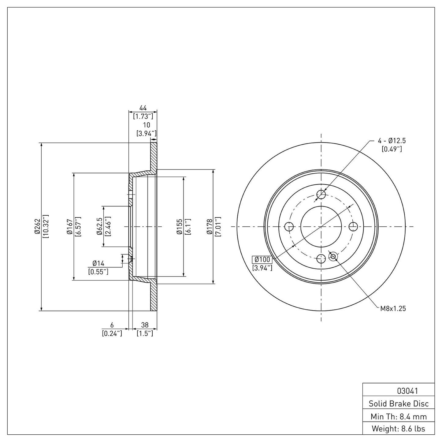Dynamic Friction Company Disc Brake Rotor 604-03041