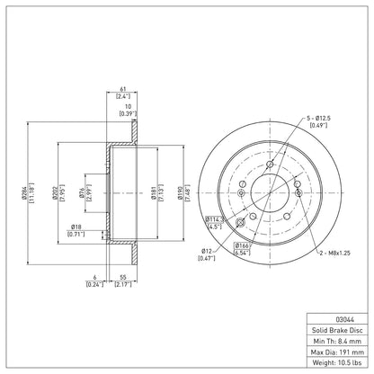 Dynamic Friction Company Disc Brake Rotor 604-03044