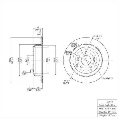 Dynamic Friction Company Disc Brake Rotor 604-03048