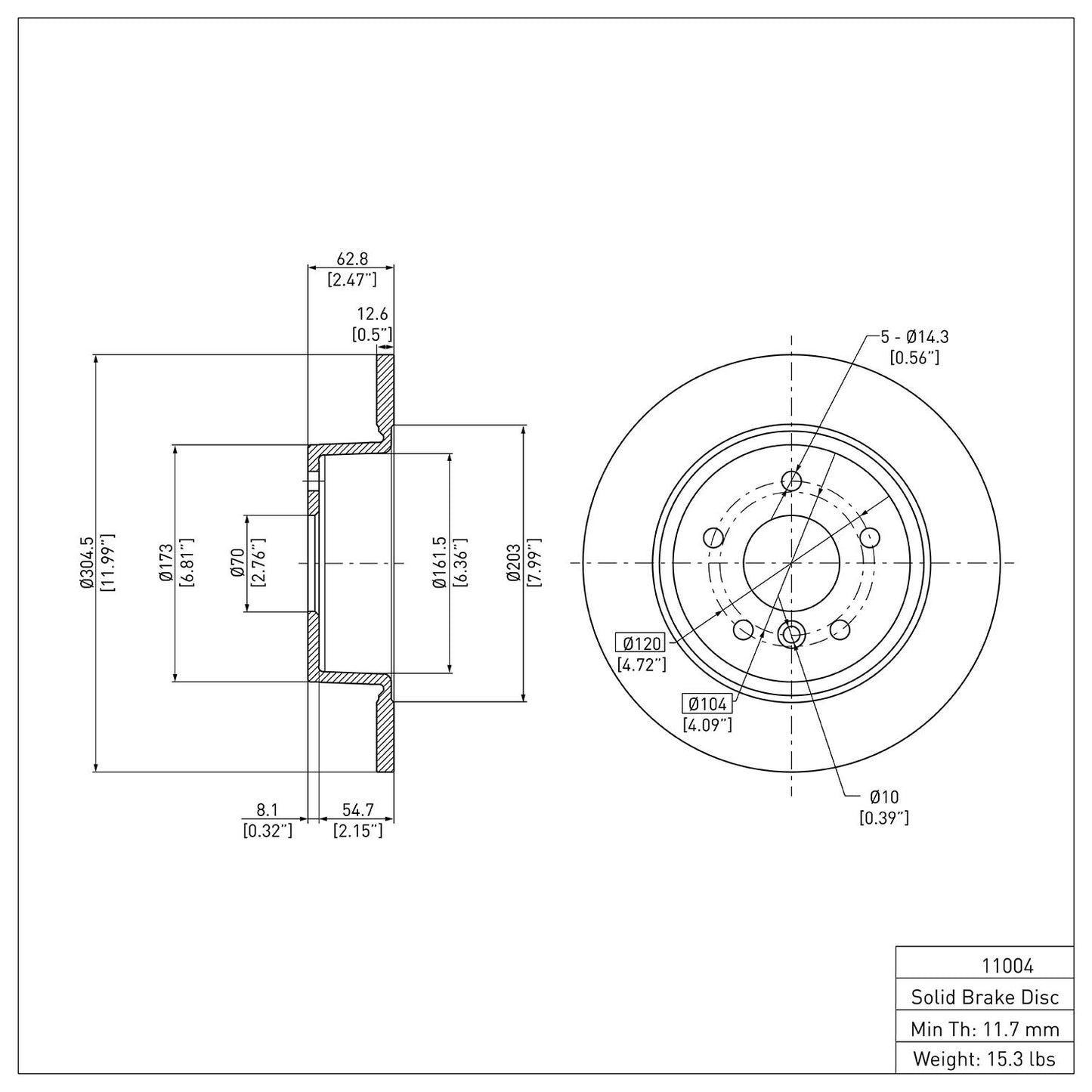 Dynamic Friction Company Disc Brake Rotor 604-11004