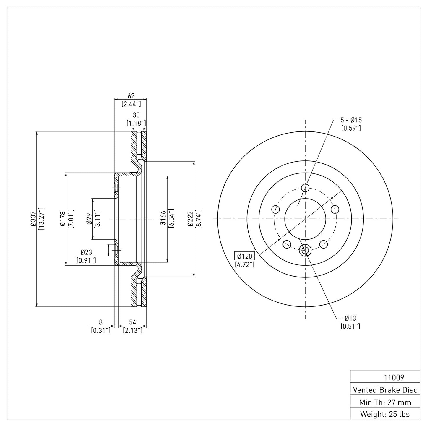 Dynamic Friction Company Disc Brake Rotor 604-11009