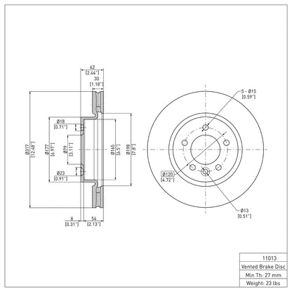 Dynamic Friction Company Disc Brake Rotor 604-11013