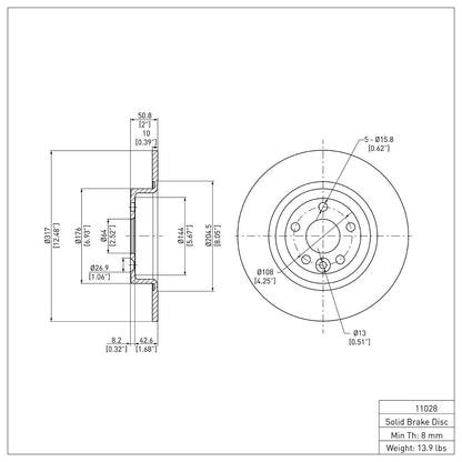 Dynamic Friction Company Disc Brake Rotor 604-11028