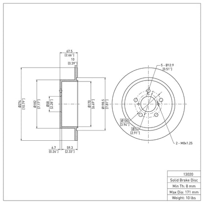 Dynamic Friction Company Disc Brake Rotor 604-13020
