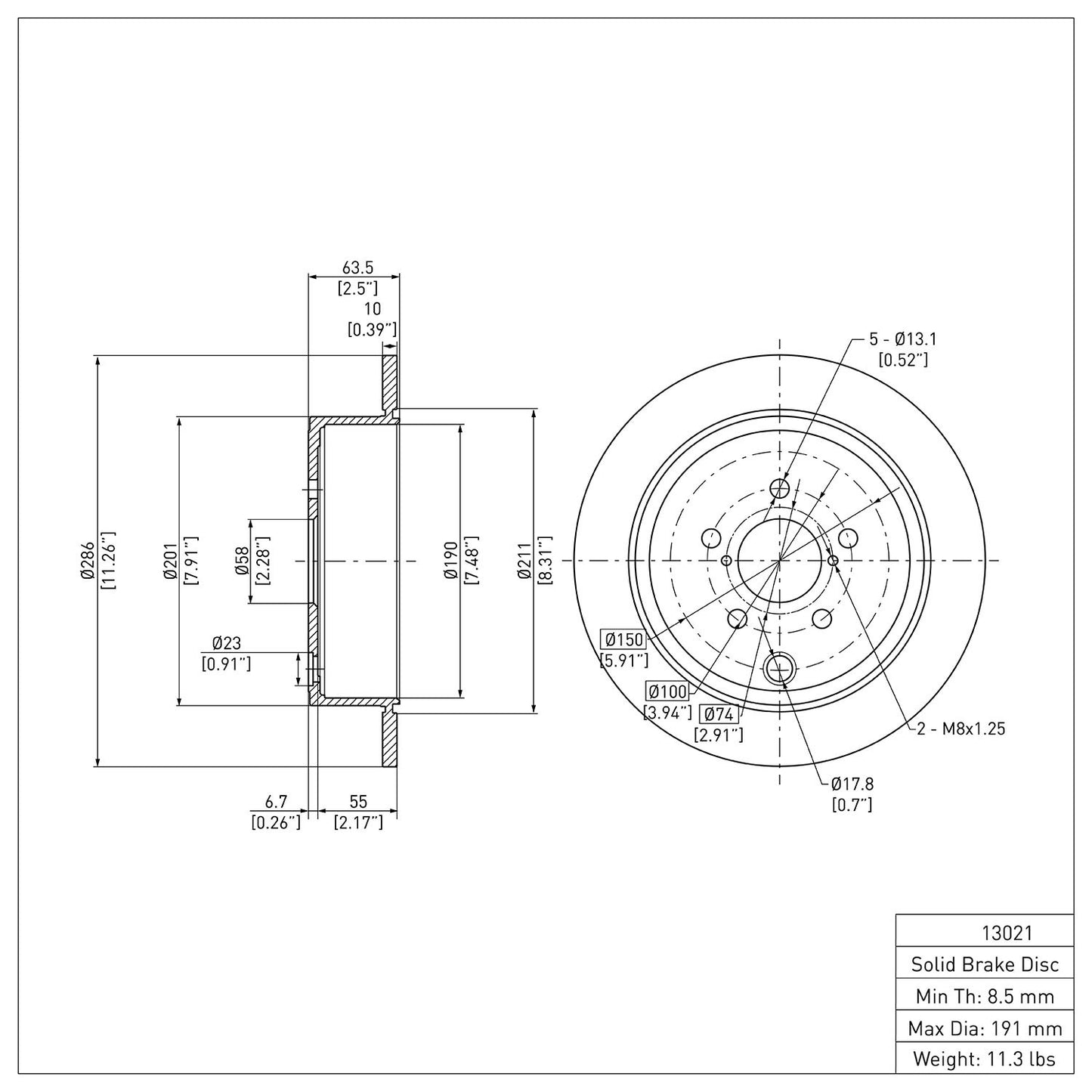 Dynamic Friction Company Disc Brake Rotor 604-13021