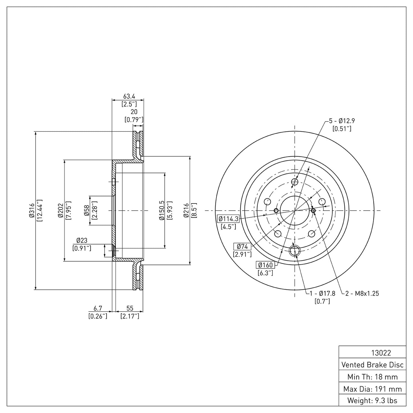 Dynamic Friction Company Disc Brake Rotor 604-13022