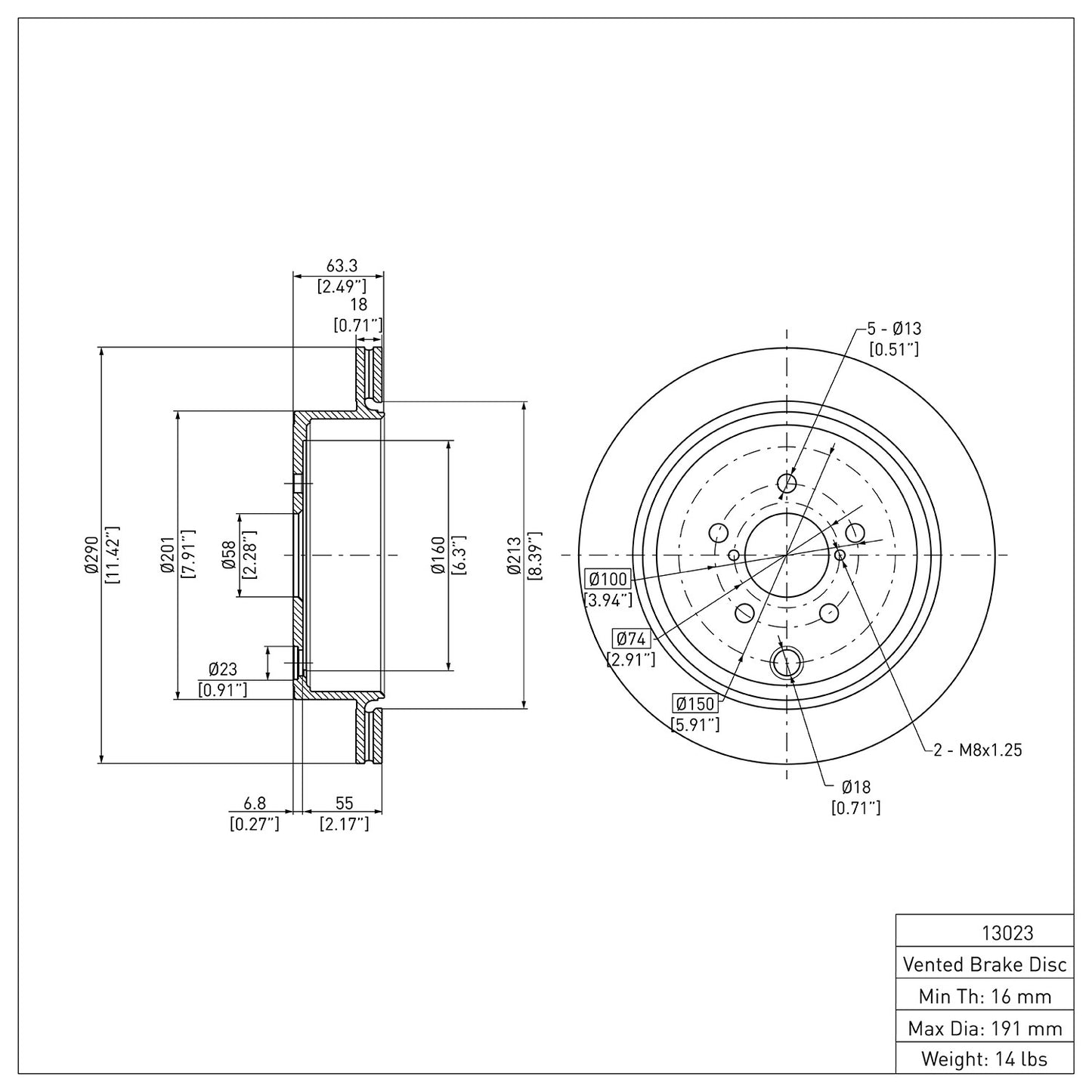 Dynamic Friction Company Disc Brake Rotor 604-13023