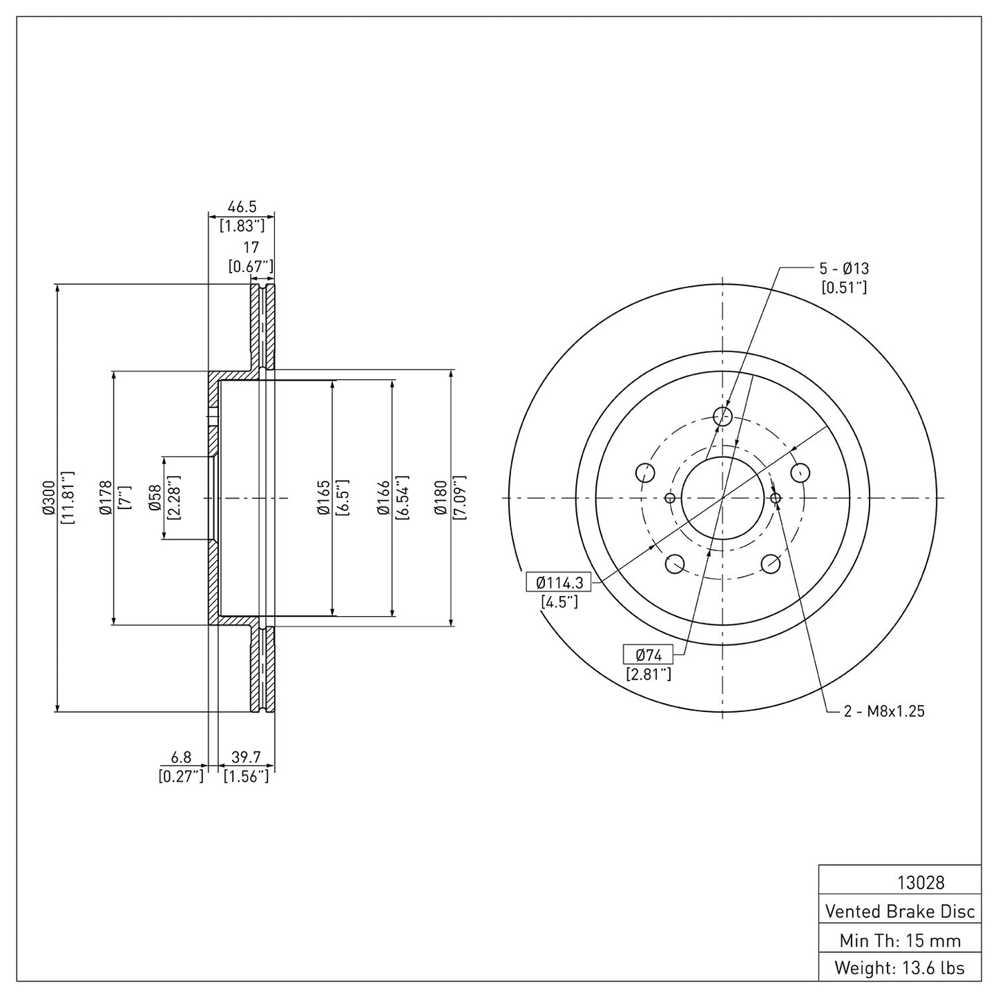 Dynamic Friction Company Disc Brake Rotor 604-13028