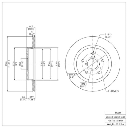Dynamic Friction Company Disc Brake Rotor 604-13028