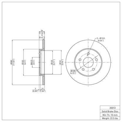 Dynamic Friction Company Disc Brake Rotor 604-20013