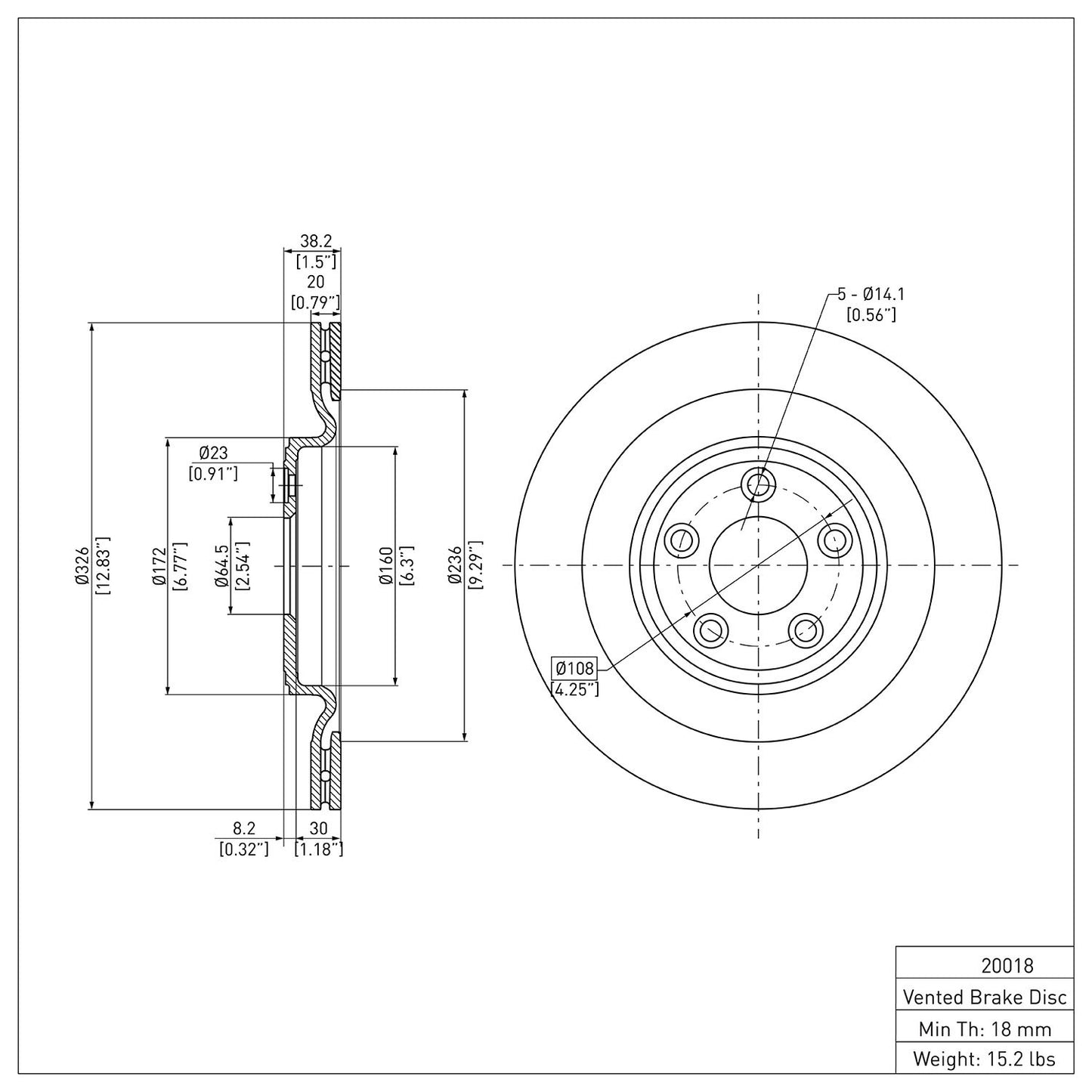 Dynamic Friction Company Disc Brake Rotor 604-20018