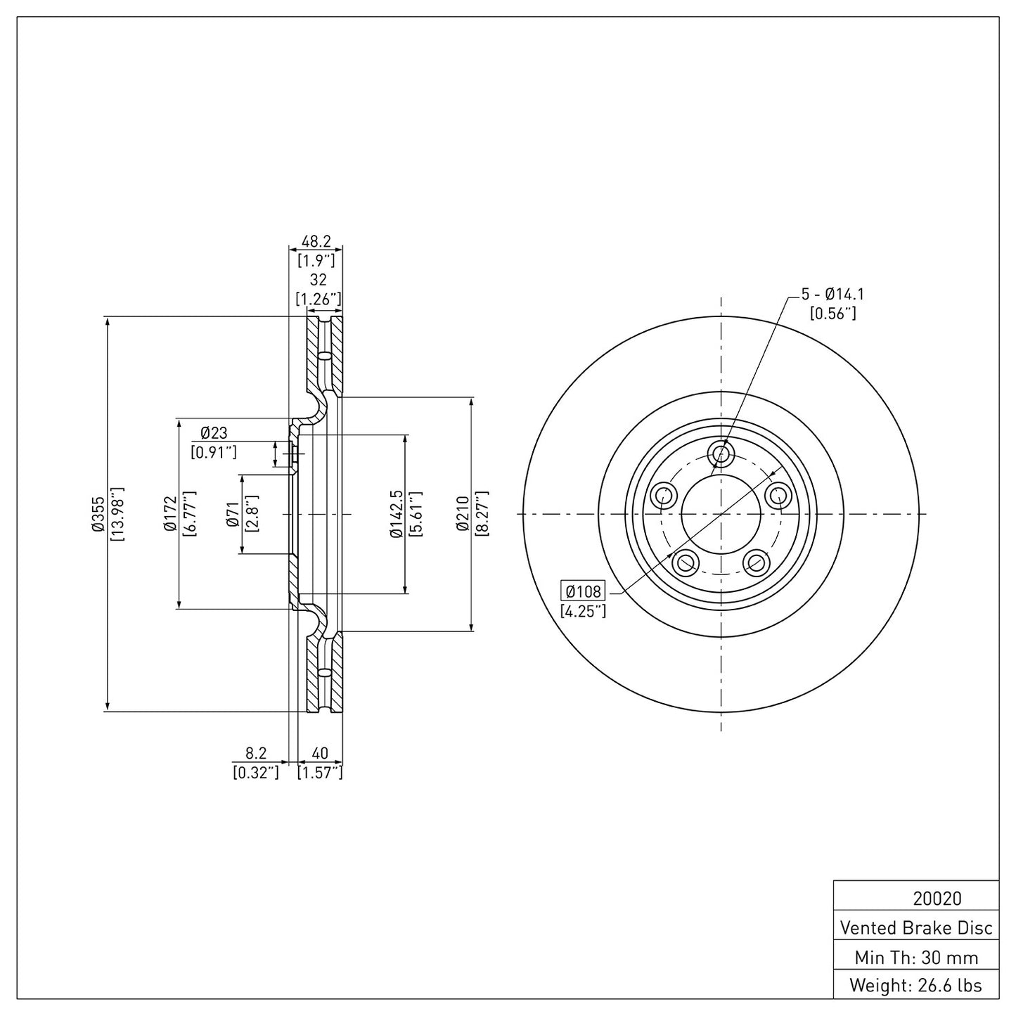 Dynamic Friction Company Disc Brake Rotor 604-20020
