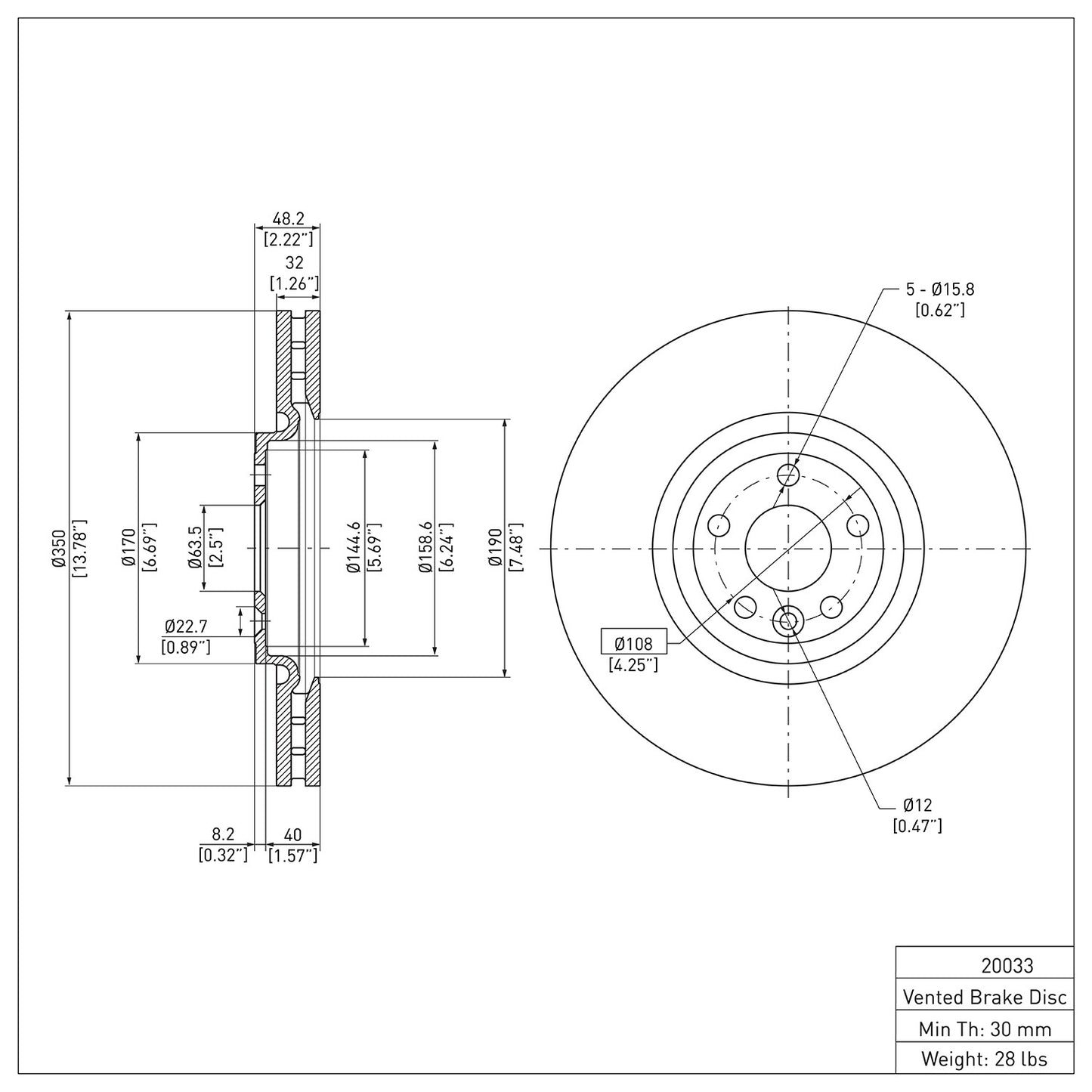 Dynamic Friction Company Disc Brake Rotor 604-20033