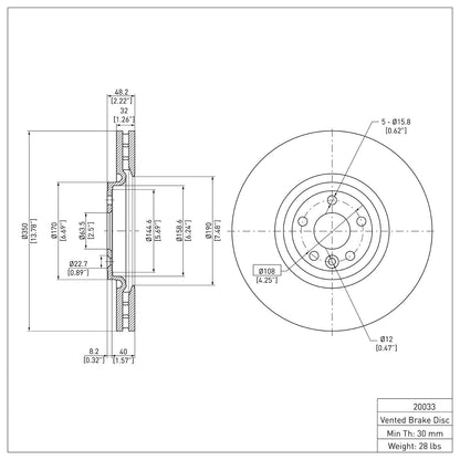 Dynamic Friction Company Disc Brake Rotor 604-20033