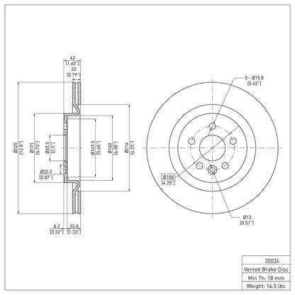 Dynamic Friction Company Disc Brake Rotor 604-20034