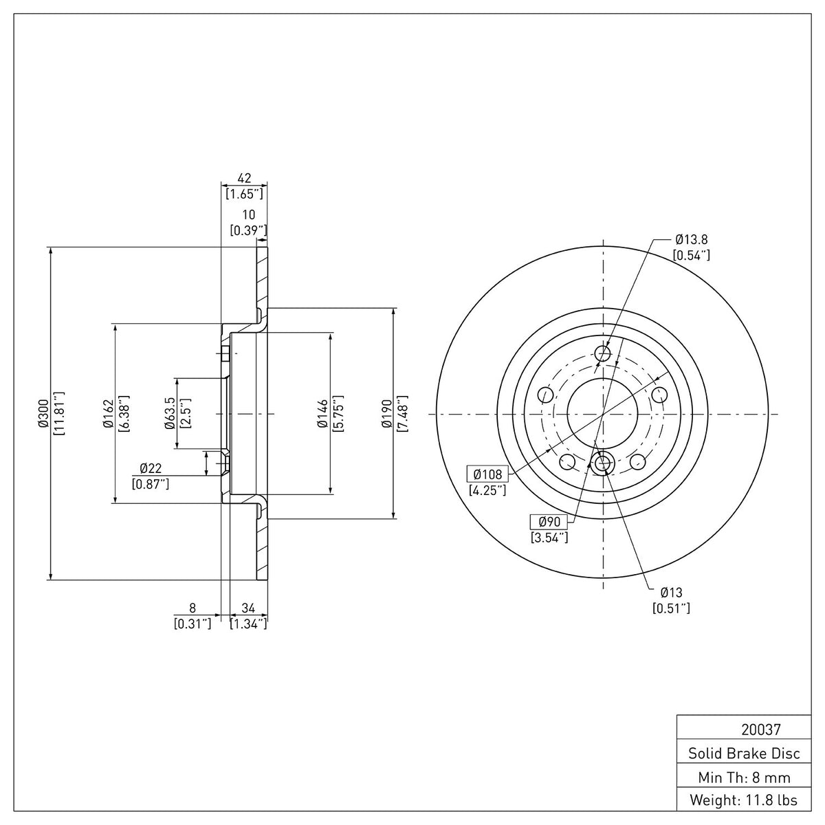 Dynamic Friction Company Disc Brake Rotor 604-20037