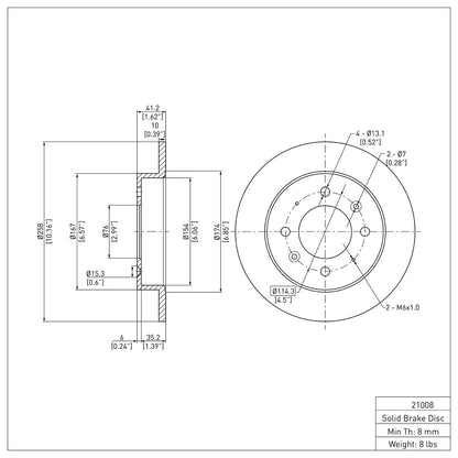 Dynamic Friction Company Disc Brake Rotor 604-21008