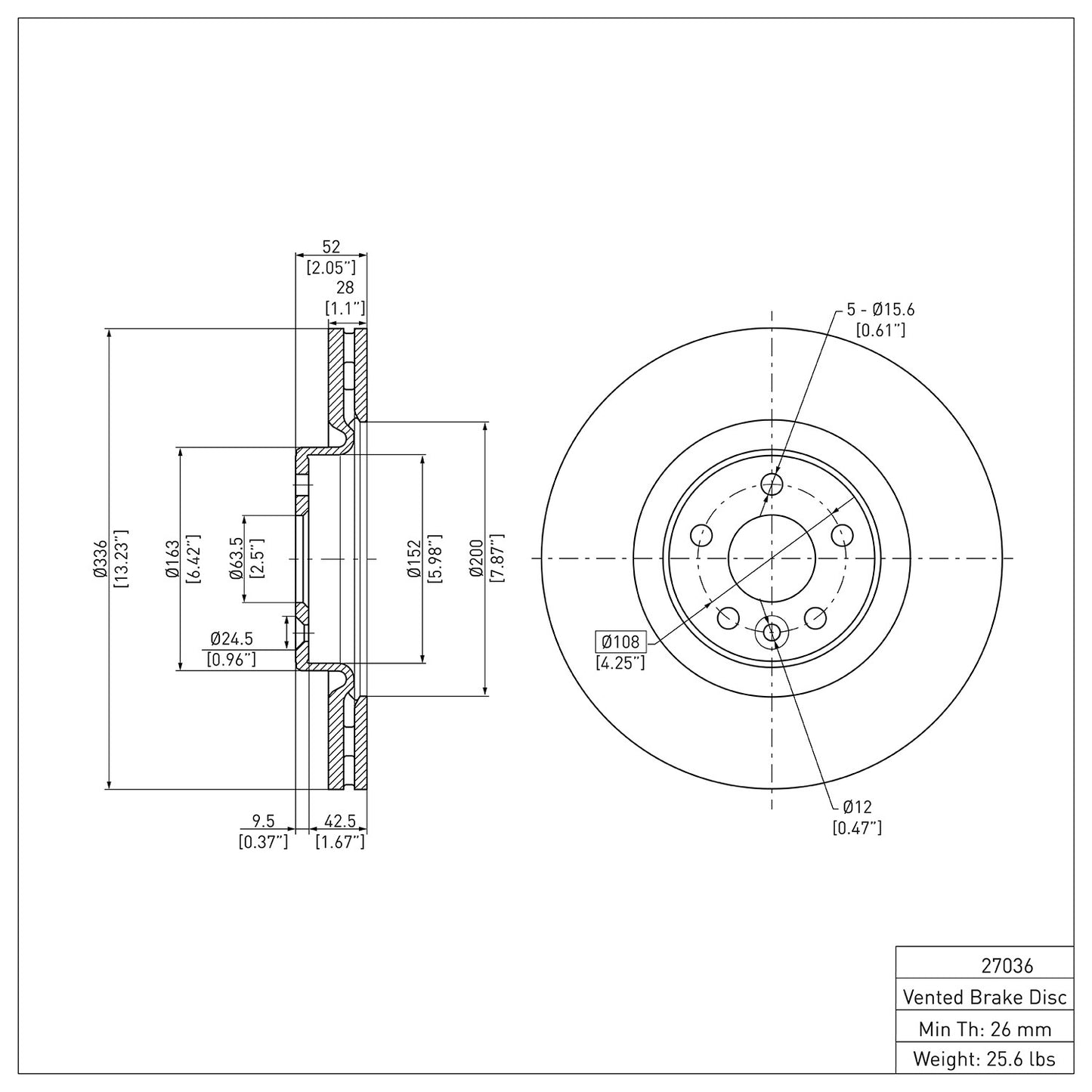 Dynamic Friction Company Disc Brake Rotor 604-27036