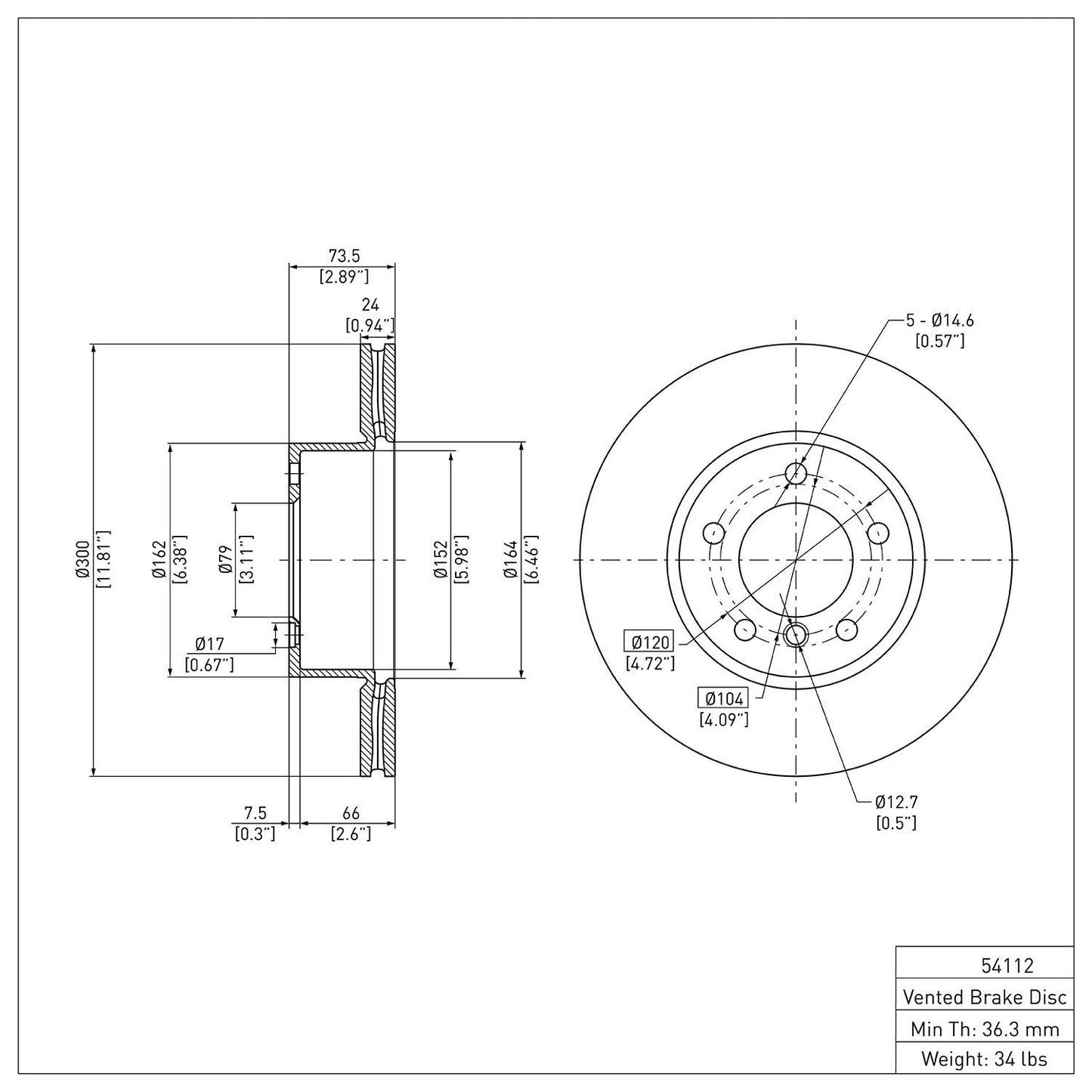 Dynamic Friction Company Disc Brake Rotor 604-31067