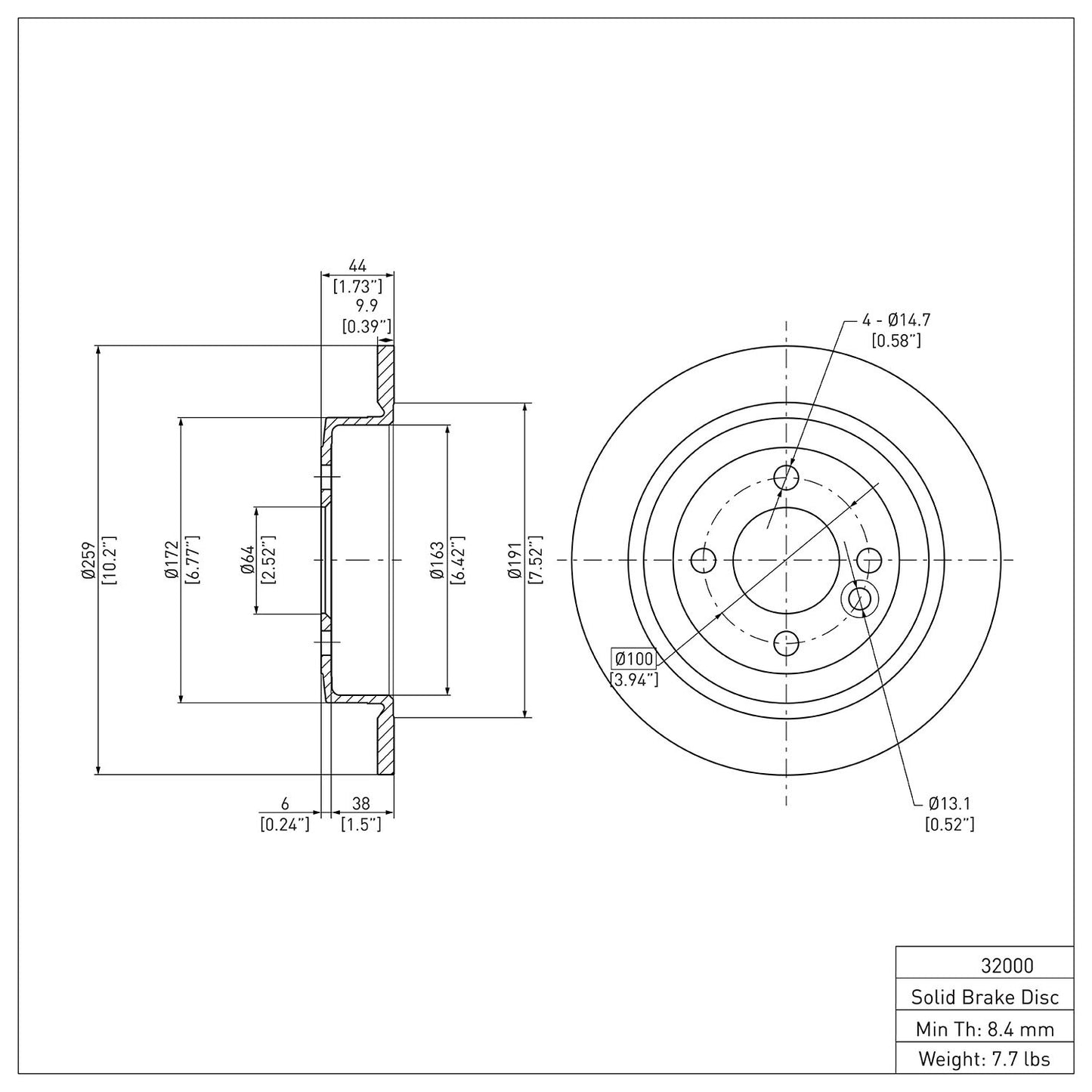Dynamic Friction Company Disc Brake Rotor 604-32000