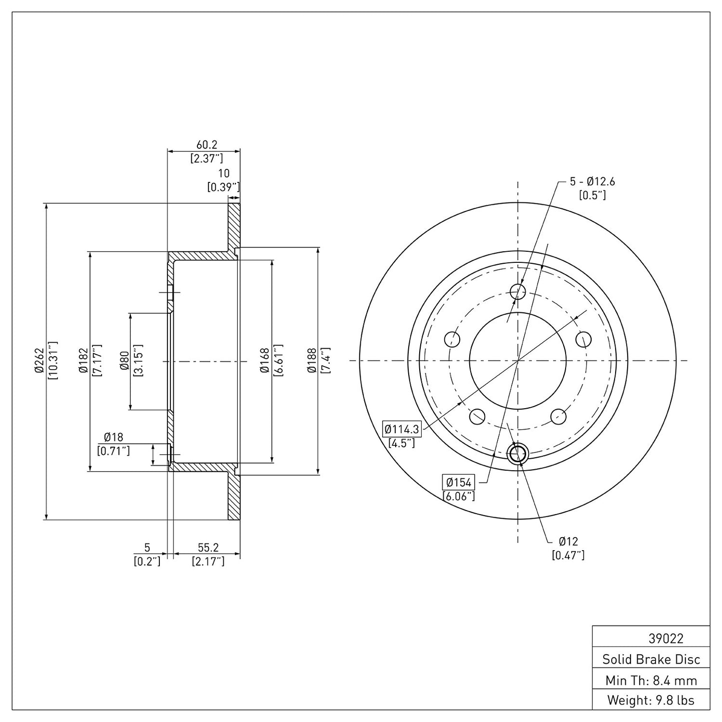 Dynamic Friction Company Disc Brake Rotor 604-39022