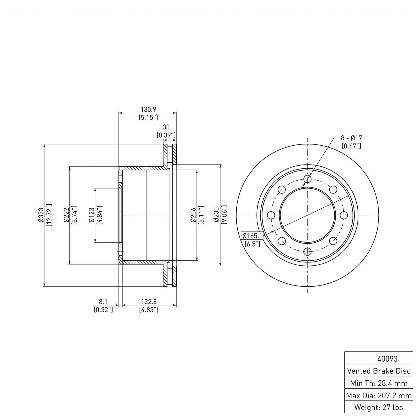 Dynamic Friction Company Disc Brake Rotor 604-40093