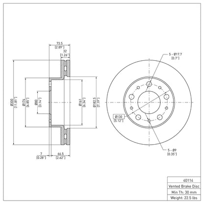 Dynamic Friction Company Disc Brake Rotor 604-40114