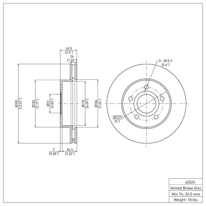 Dynamic Friction Company Disc Brake Rotor 604-42024