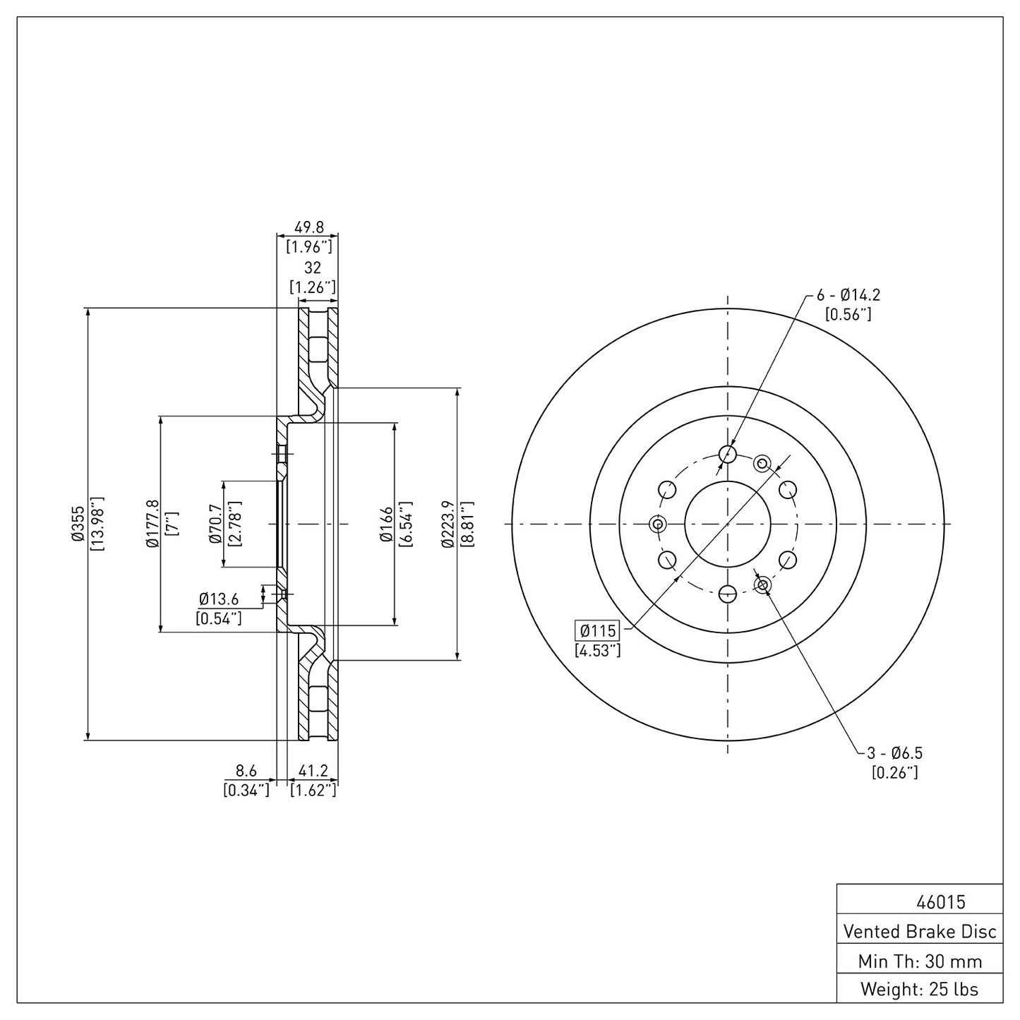 Dynamic Friction Company Disc Brake Rotor 604-46015
