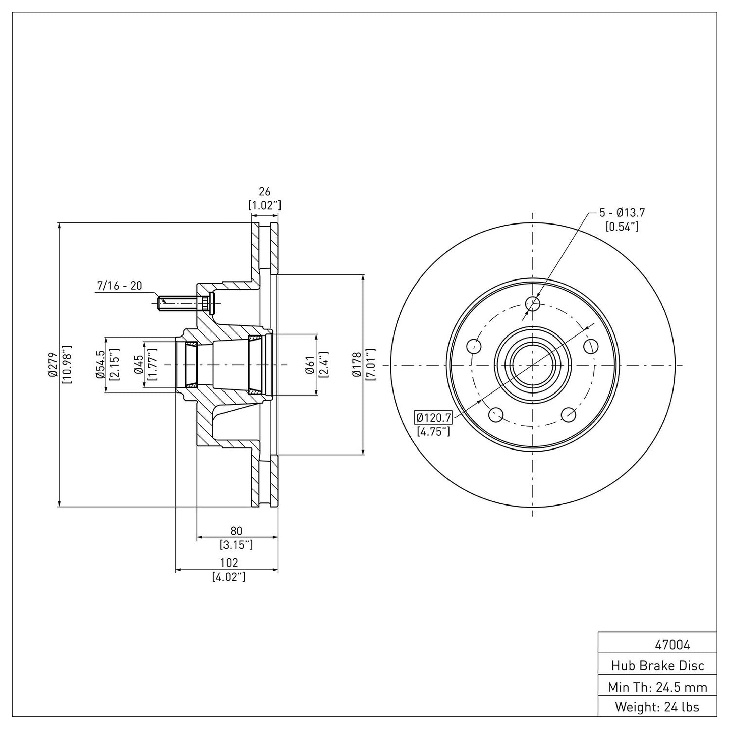 Dynamic Friction Company Disc Brake Rotor 604-47004