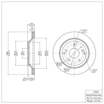 Dynamic Friction Company Disc Brake Rotor 604-47022