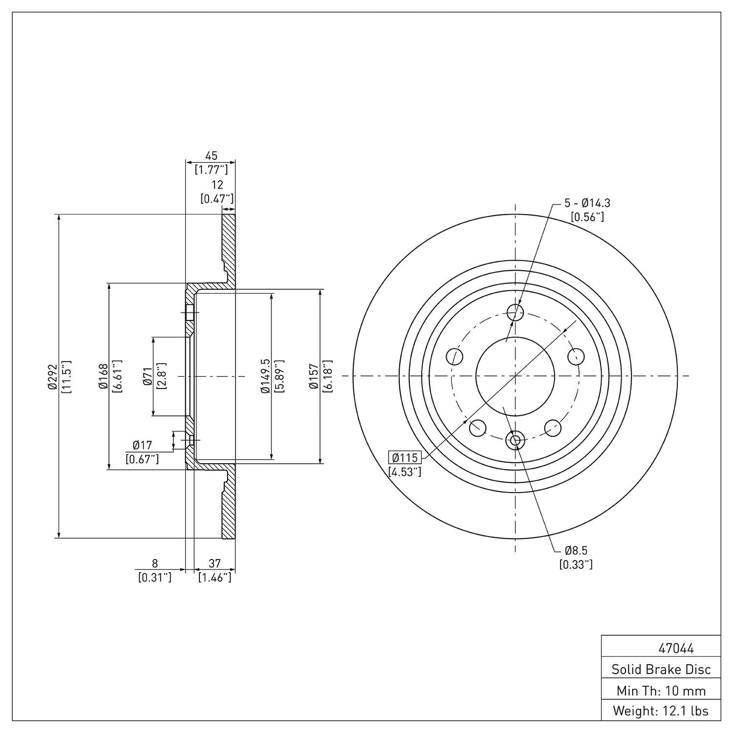 Dynamic Friction Company Disc Brake Rotor 604-47044