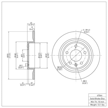 Dynamic Friction Company Disc Brake Rotor 604-47044