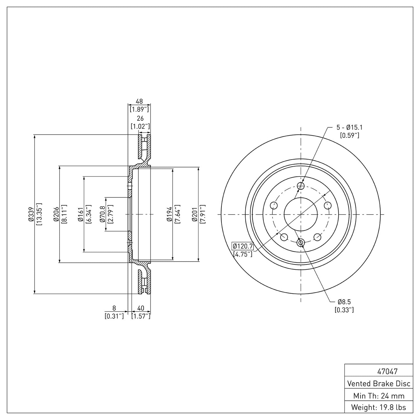 Dynamic Friction Company Disc Brake Rotor 604-47047