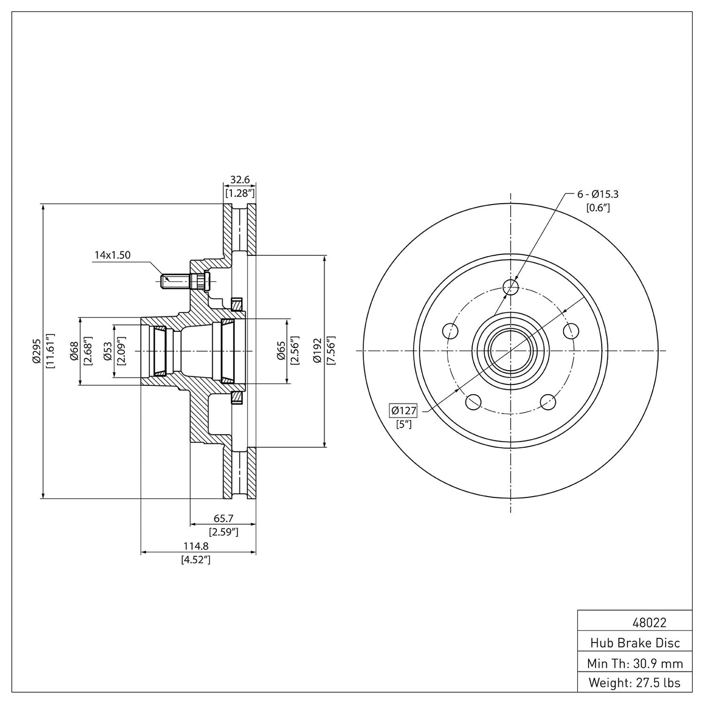 Dynamic Friction Company Disc Brake Rotor 604-48022