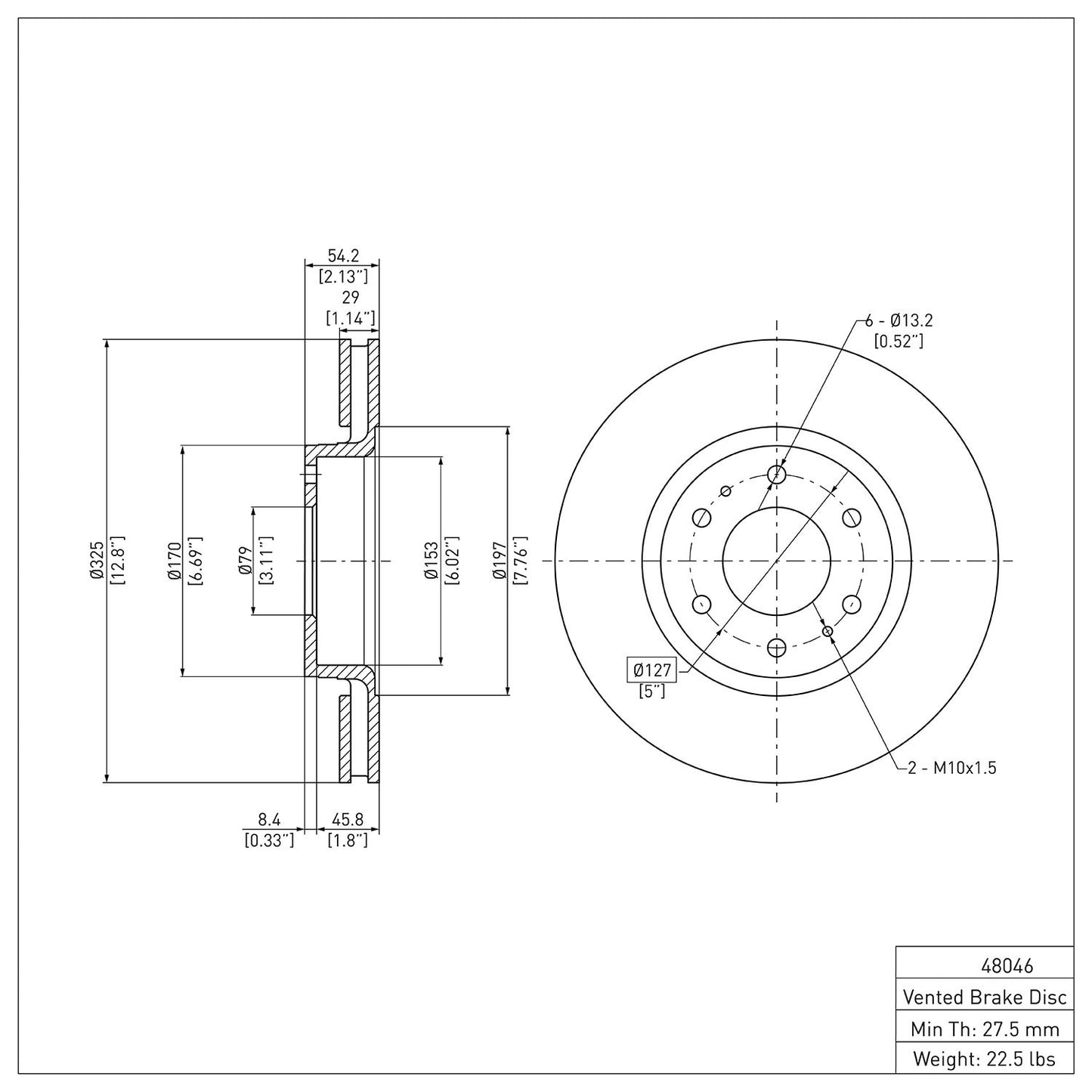 Dynamic Friction Company Disc Brake Rotor 604-48046