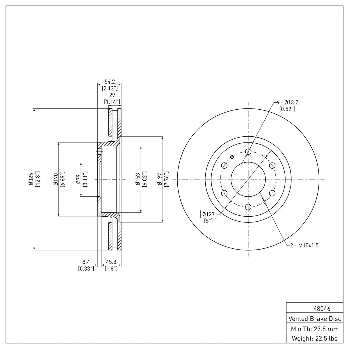 Dynamic Friction Company Disc Brake Rotor 604-48046