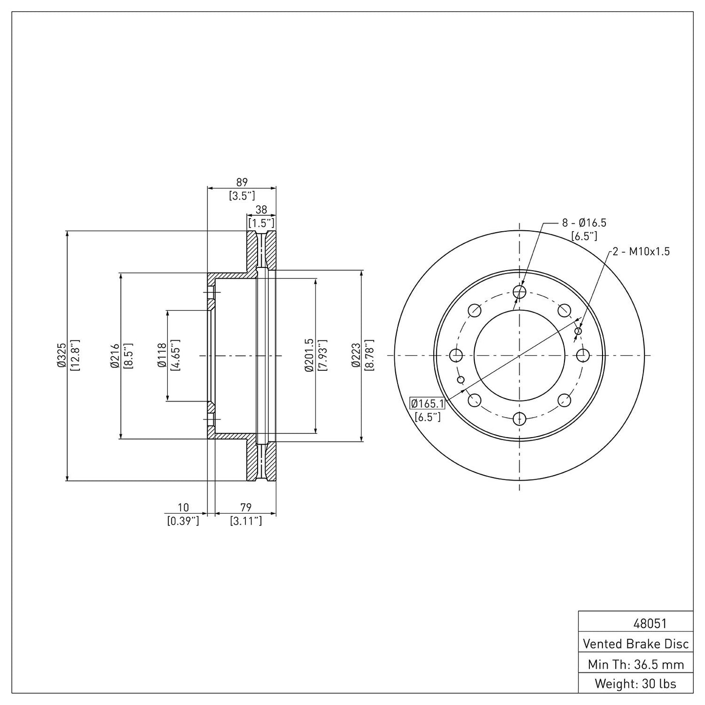 Dynamic Friction Company Disc Brake Rotor 604-48051