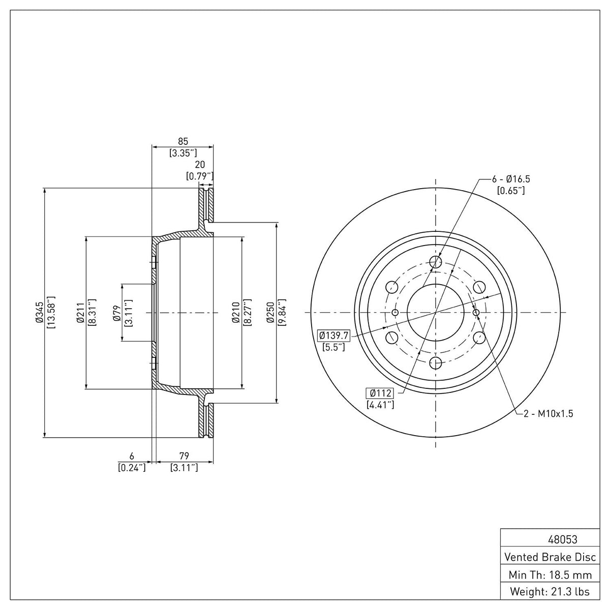 Dynamic Friction Company Disc Brake Rotor 604-48053