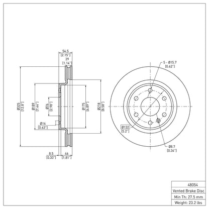 Dynamic Friction Company Disc Brake Rotor 604-48054