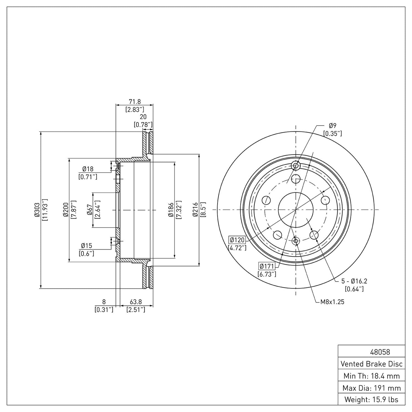 Dynamic Friction Company Disc Brake Rotor 604-48058