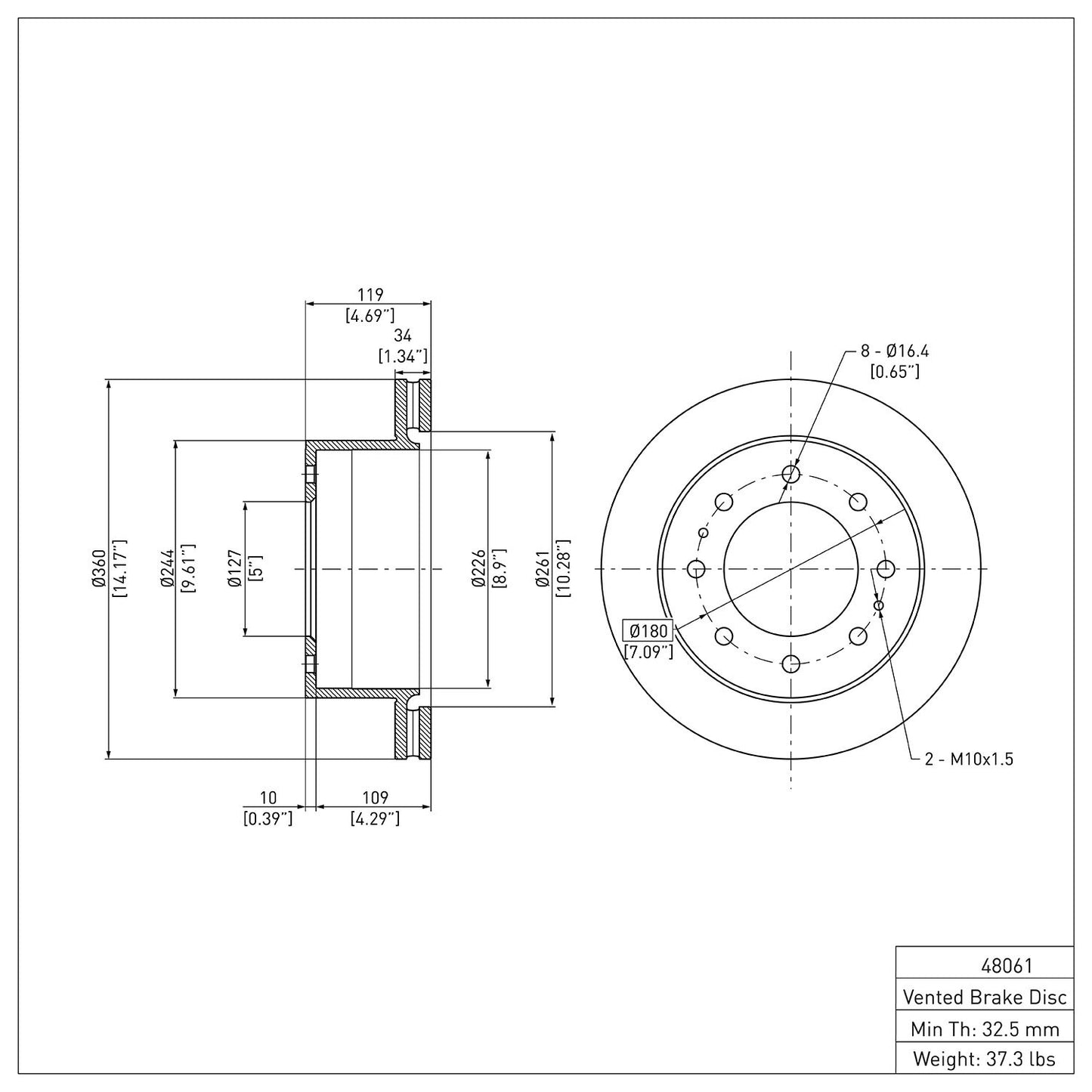 Dynamic Friction Company Disc Brake Rotor 604-48061