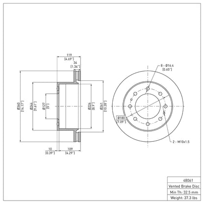 Dynamic Friction Company Disc Brake Rotor 604-48061