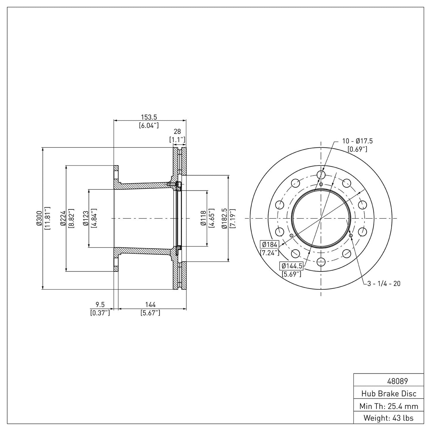 Dynamic Friction Company Disc Brake Rotor 604-48089