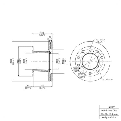 Dynamic Friction Company Disc Brake Rotor 604-48089