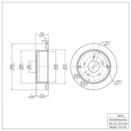 Dynamic Friction Company Disc Brake Rotor 604-52014