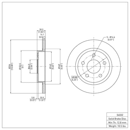 Dynamic Friction Company Disc Brake Rotor 604-54032