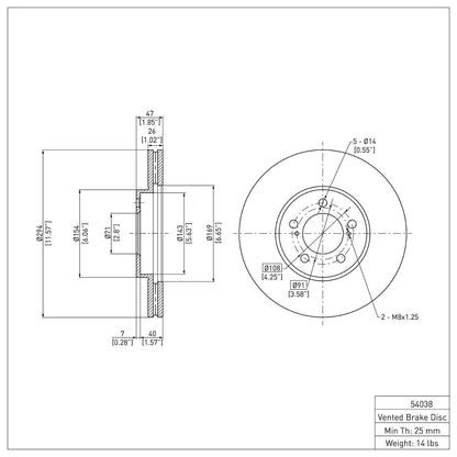 Dynamic Friction Company Disc Brake Rotor 604-54038
