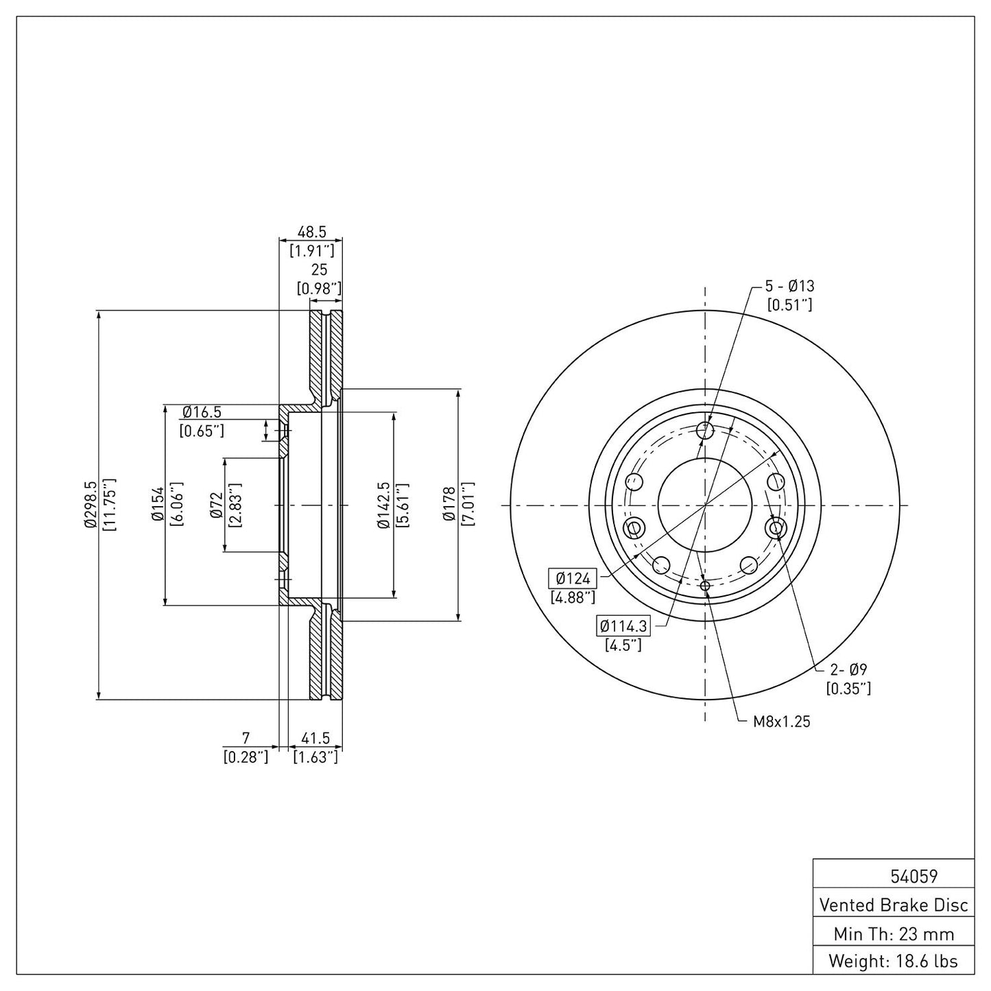 Dynamic Friction Company Disc Brake Rotor 604-54059